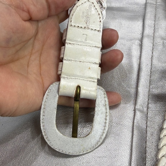 (H) Vintage woven leather belt, women's size L - Picture 11 of 11